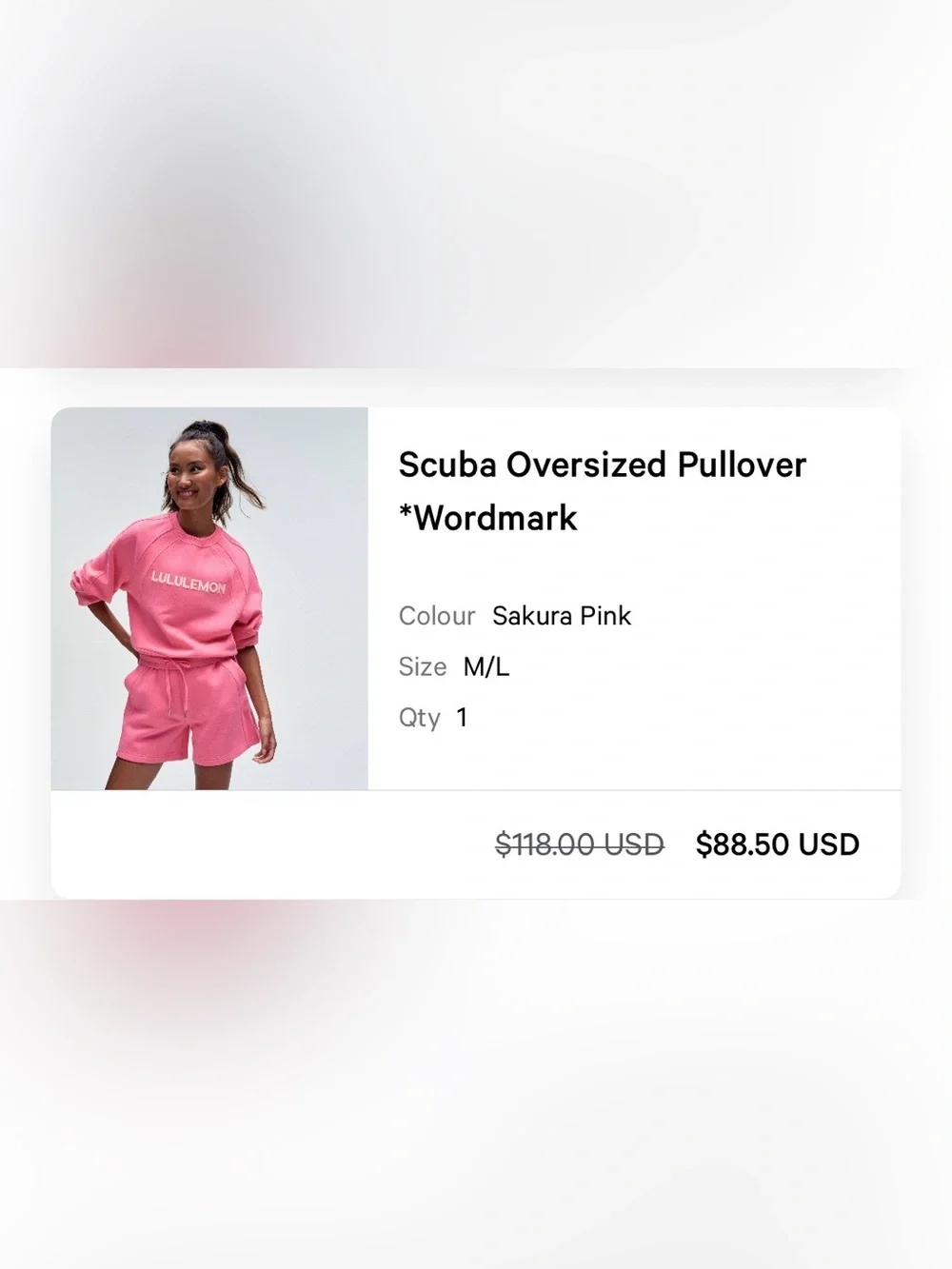 lululemon athletica Coral Pink Logo Crewneck Sweatshirt
